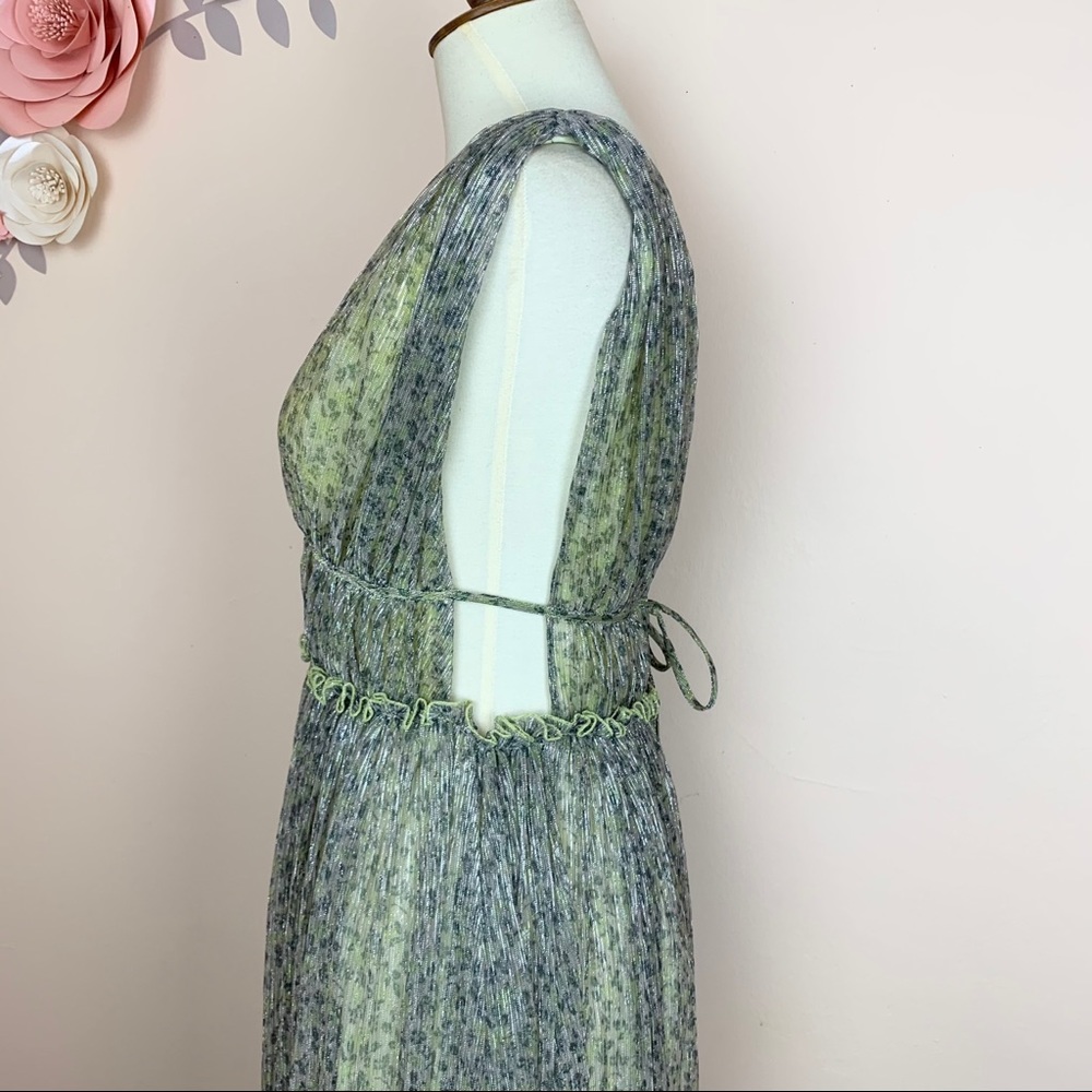 New! JONATHAN SIMKHAI Plisse Metallic Maxi Dress - Picture 11 of 14
